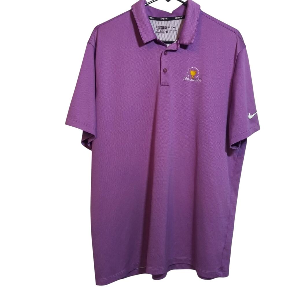 Nike Golf Purple Men's Polo Shirt President Cup Liberty National Club Size XL